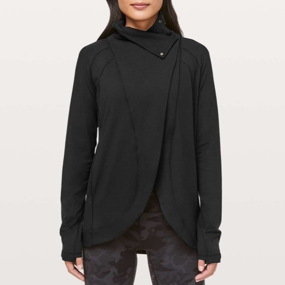 lululemon athletica Sweaters - Lululemon Rulu Rally Wrap Sweater Black Size 10
